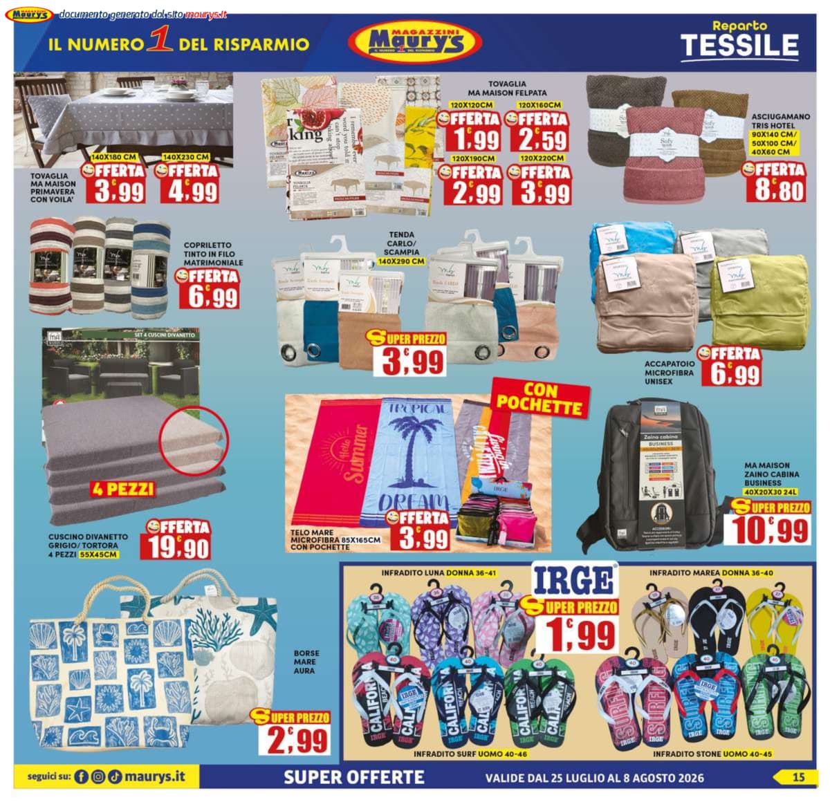 Pagina 15. del volantino Maury's - Offerte da spiaggia dal 28/07/2026