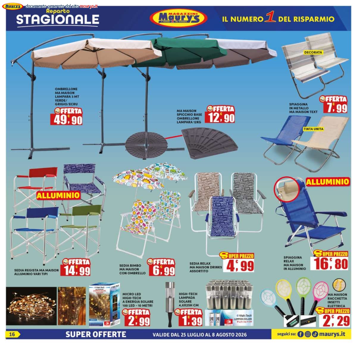 Pagina 16. del volantino Maury's - Offerte da spiaggia dal 28/07/2026