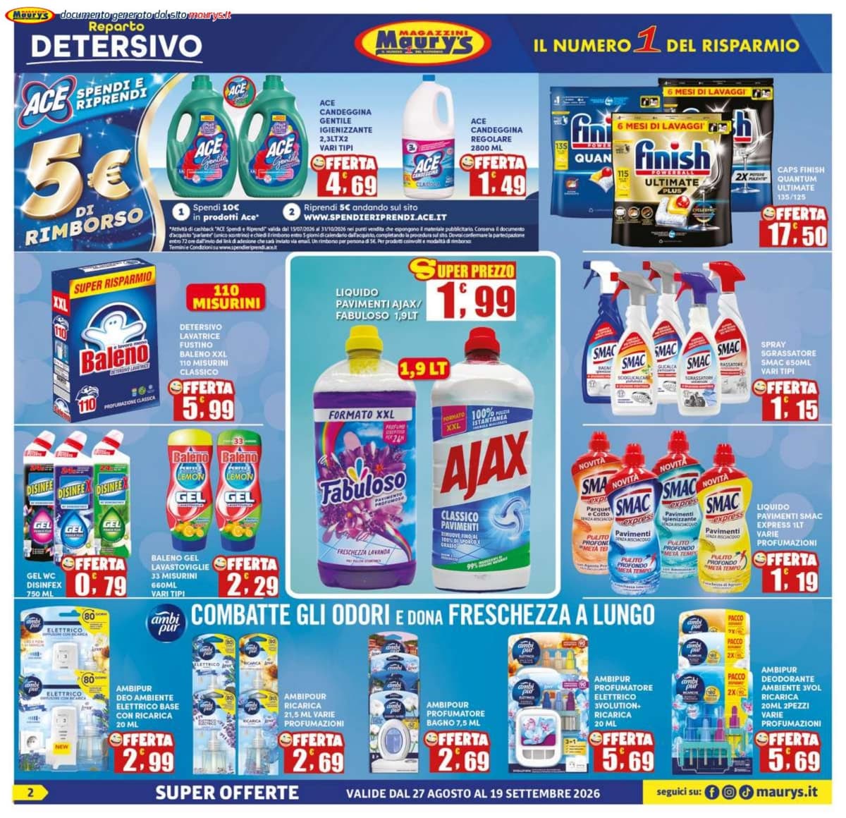 Pagina 2. del volantino Maury's - Offerte Più Risparmio dal 28/08/2026