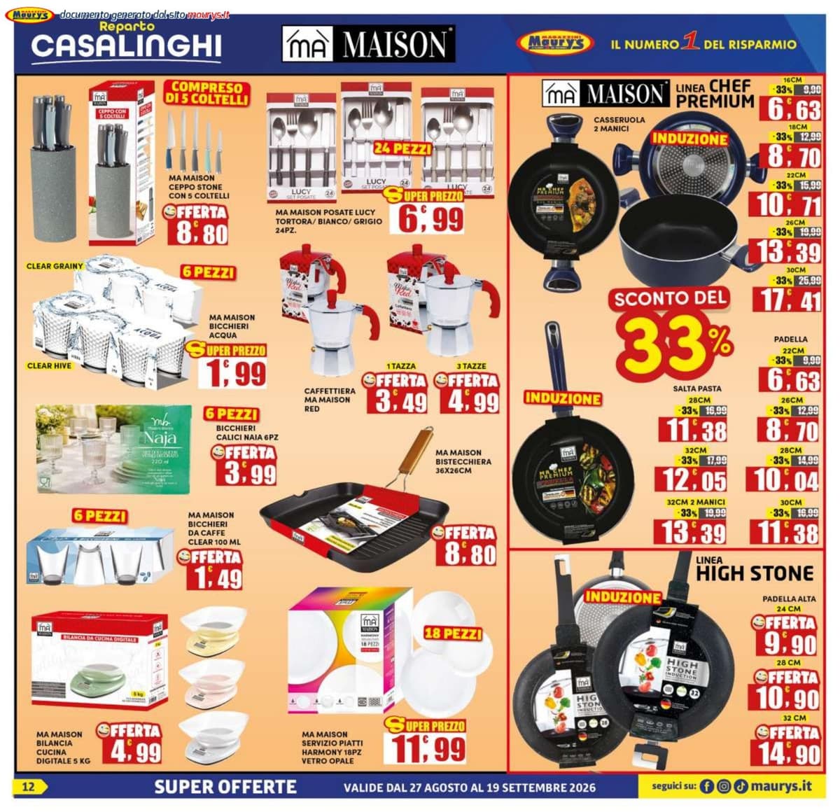 Pagina 12. del volantino Maury's - Offerte Più Risparmio dal 28/08/2026