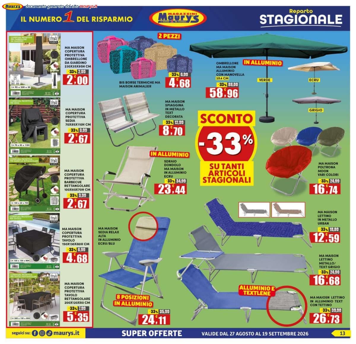 Pagina 13. del volantino Maury's - Offerte Più Risparmio dal 28/08/2026