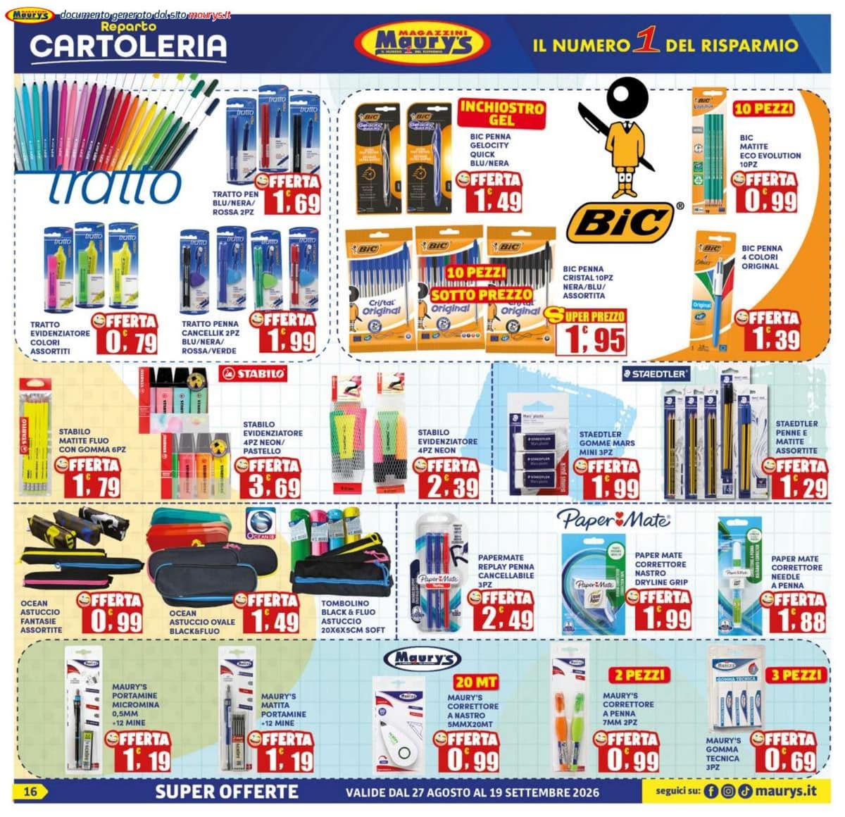 Pagina 16. del volantino Maury's - Offerte Più Risparmio dal 28/08/2026