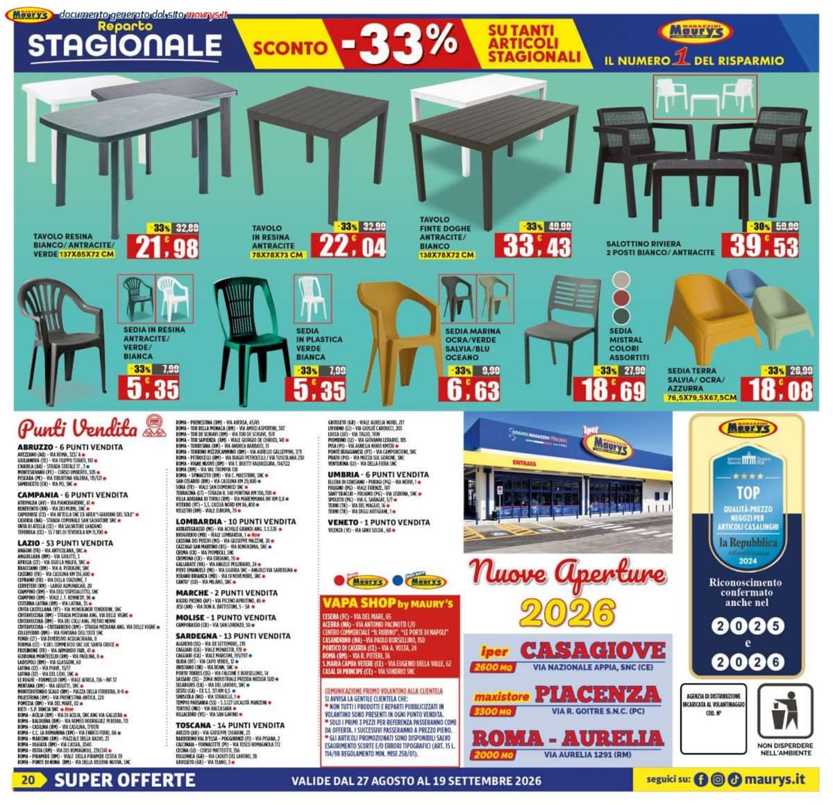 Pagina 20. del volantino Maury's - Offerte Più Risparmio dal 28/08/2026