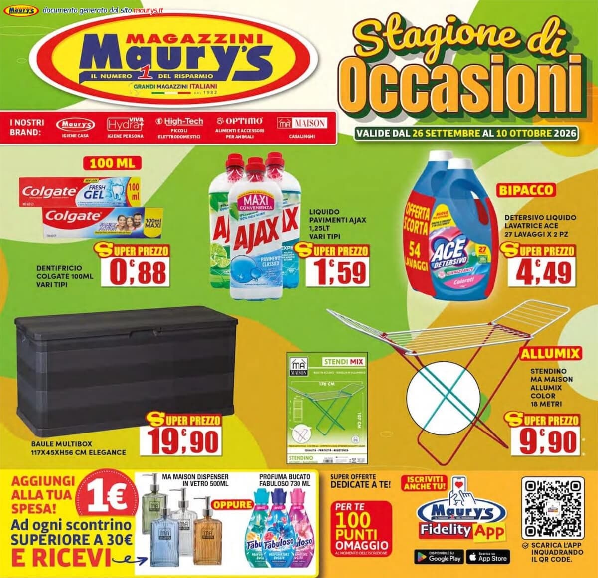 Copertina del volantino Maury's Stagione Di Occasioni