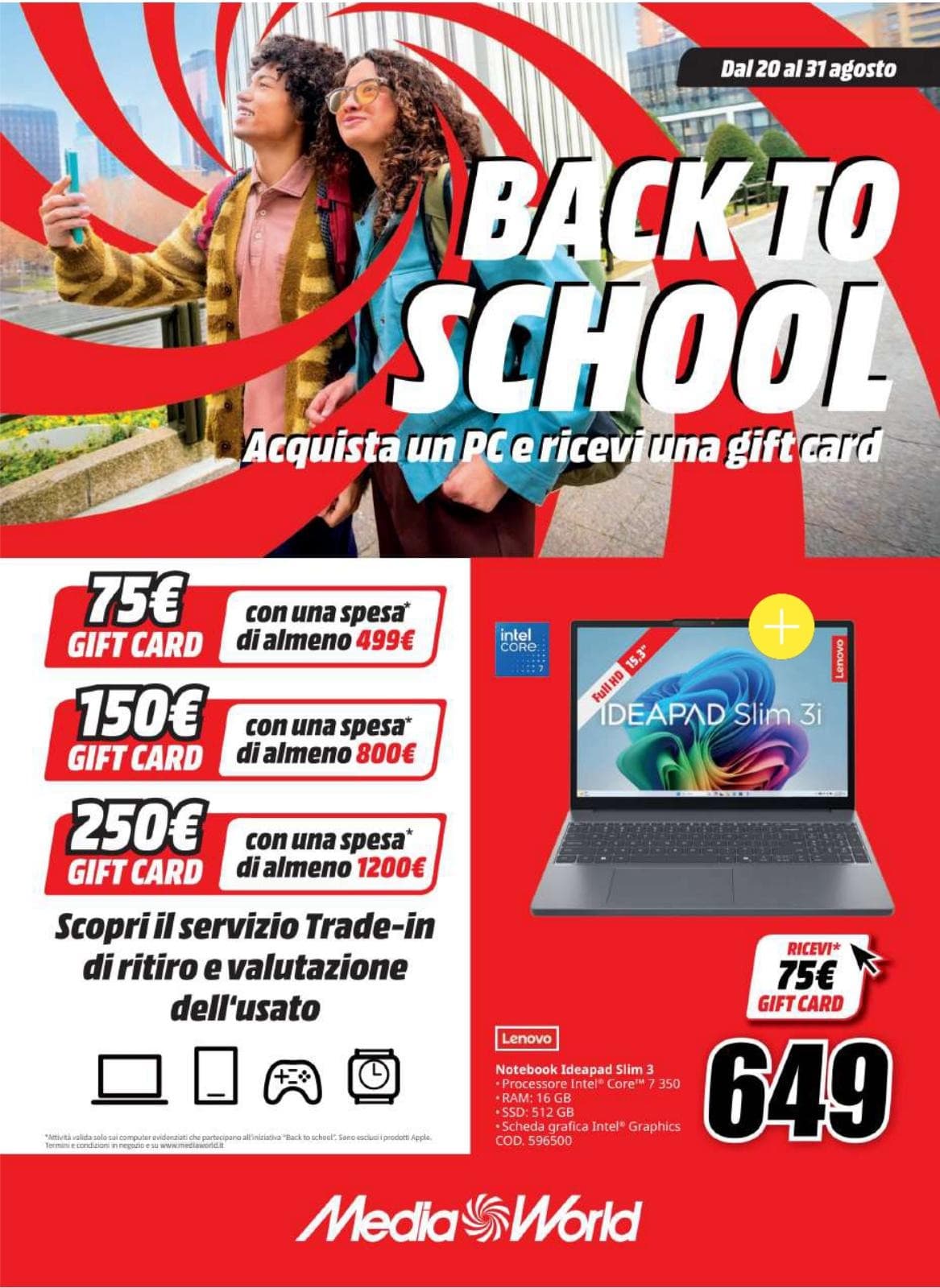 Pagina 1. del volantino MediaWorld - Back To School dal 23/08/2026