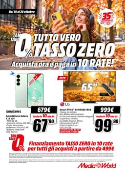 Pagina 1 del volantino MediaWorld TUTTO VERO TASSO ZERO