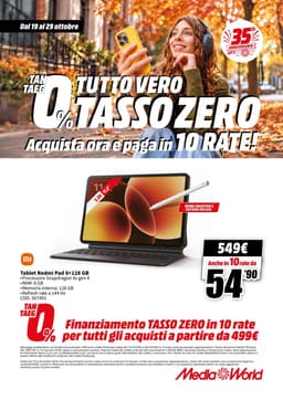 Pagina 14 del volantino MediaWorld TUTTO VERO TASSO ZERO
