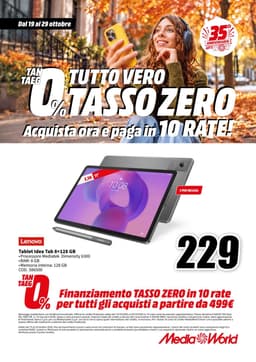 Pagina 16 del volantino MediaWorld TUTTO VERO TASSO ZERO