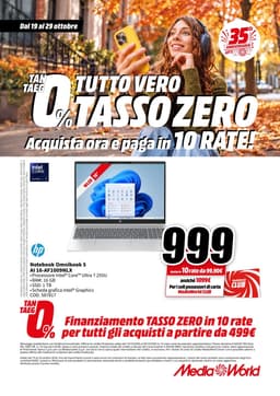 Pagina 19 del volantino MediaWorld TUTTO VERO TASSO ZERO