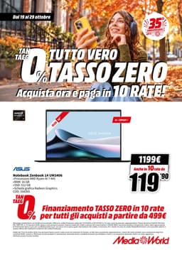 Pagina 21 del volantino MediaWorld TUTTO VERO TASSO ZERO