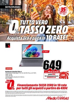 Pagina 25 del volantino MediaWorld TUTTO VERO TASSO ZERO