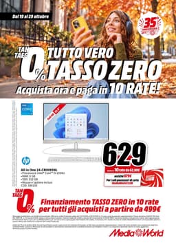Pagina 29 del volantino MediaWorld TUTTO VERO TASSO ZERO
