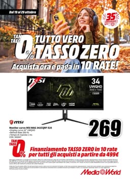 Pagina 32 del volantino MediaWorld TUTTO VERO TASSO ZERO