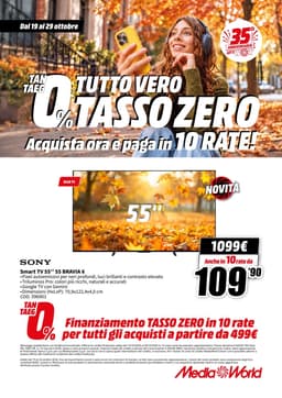 Pagina 37 del volantino MediaWorld TUTTO VERO TASSO ZERO