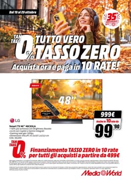 Pagina 38 del volantino MediaWorld TUTTO VERO TASSO ZERO