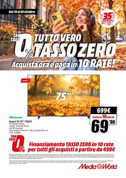 Pagina 40 del volantino MediaWorld TUTTO VERO TASSO ZERO