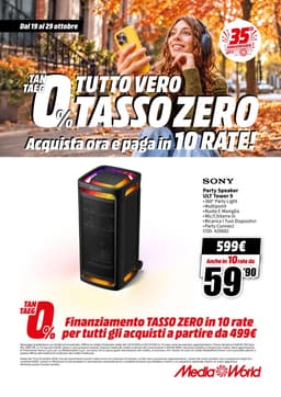Pagina 47 del volantino MediaWorld TUTTO VERO TASSO ZERO