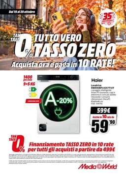 Pagina 59 del volantino MediaWorld TUTTO VERO TASSO ZERO