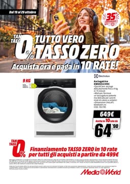 Pagina 62 del volantino MediaWorld TUTTO VERO TASSO ZERO