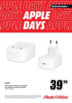 Pagina 5 del volantino MediaWorld Apple Days 