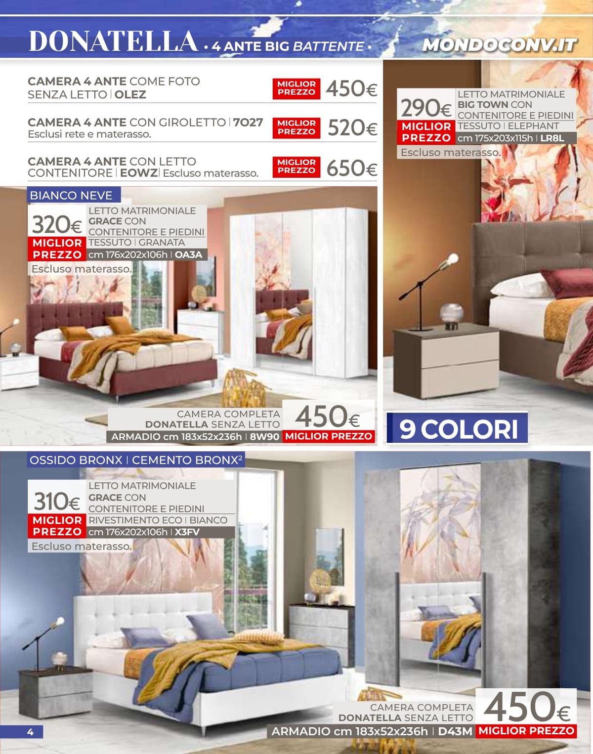 Pagina 4. del volantino Mondo Convenienza - Speciale Camere