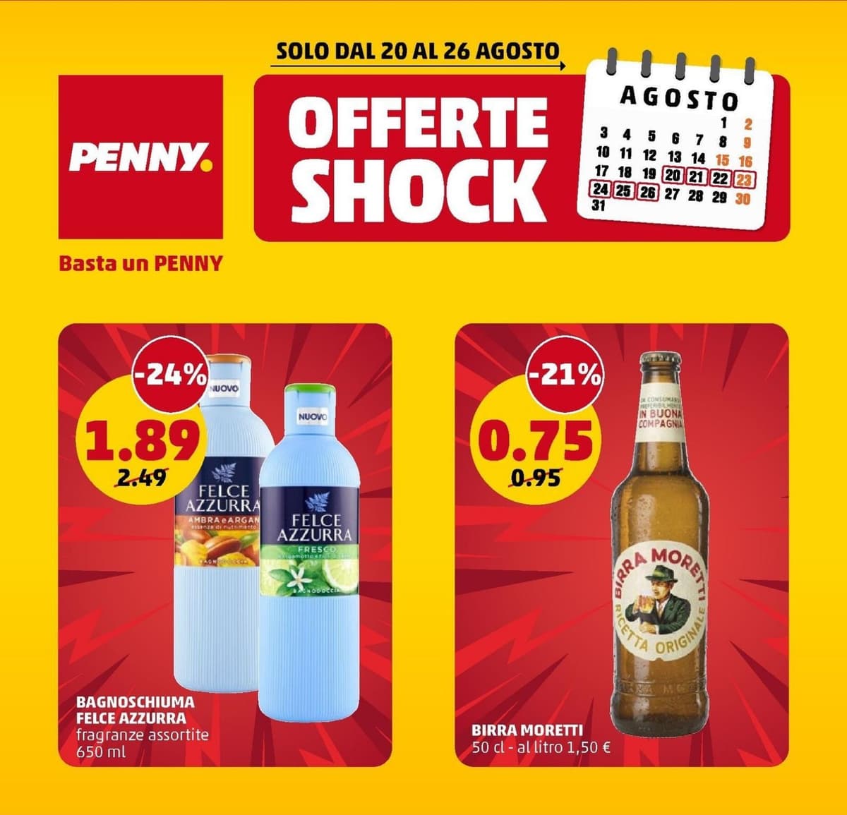 Pagina 1. del volantino Penny - Offerte Shock dal 23/08/2026