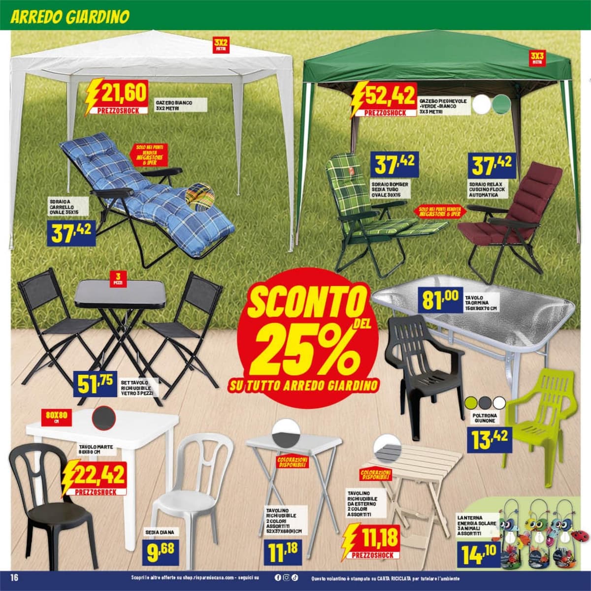 Pagina 16. del volantino Risparmio Casa - Prezzi Shock dal 28/07/2026