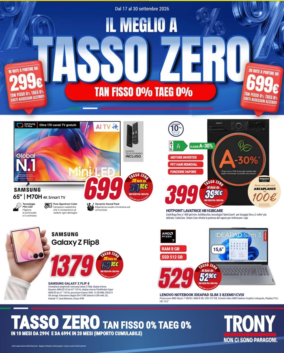 Trony katalog Il Meglio A Tasso Zero (Sardegna), 17/09/2026 – 30/09/2026