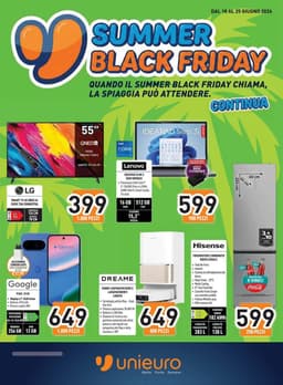 Pagina 1 del volantino Unieuro Summer Black Friday