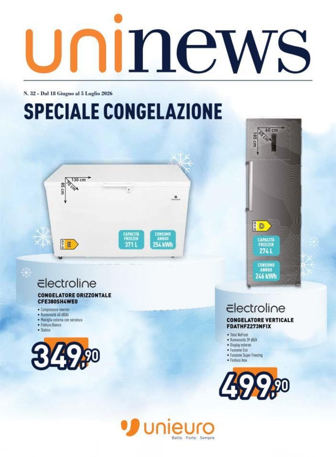 Pagina 1. del volantino Unieuro - Congelazione dal 23/06/2026