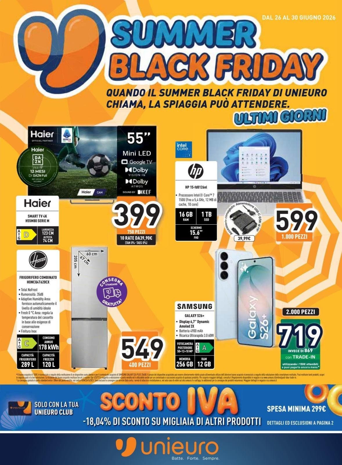 Pagina 1. del volantino Unieuro - Black Summer dal 14/07/2026