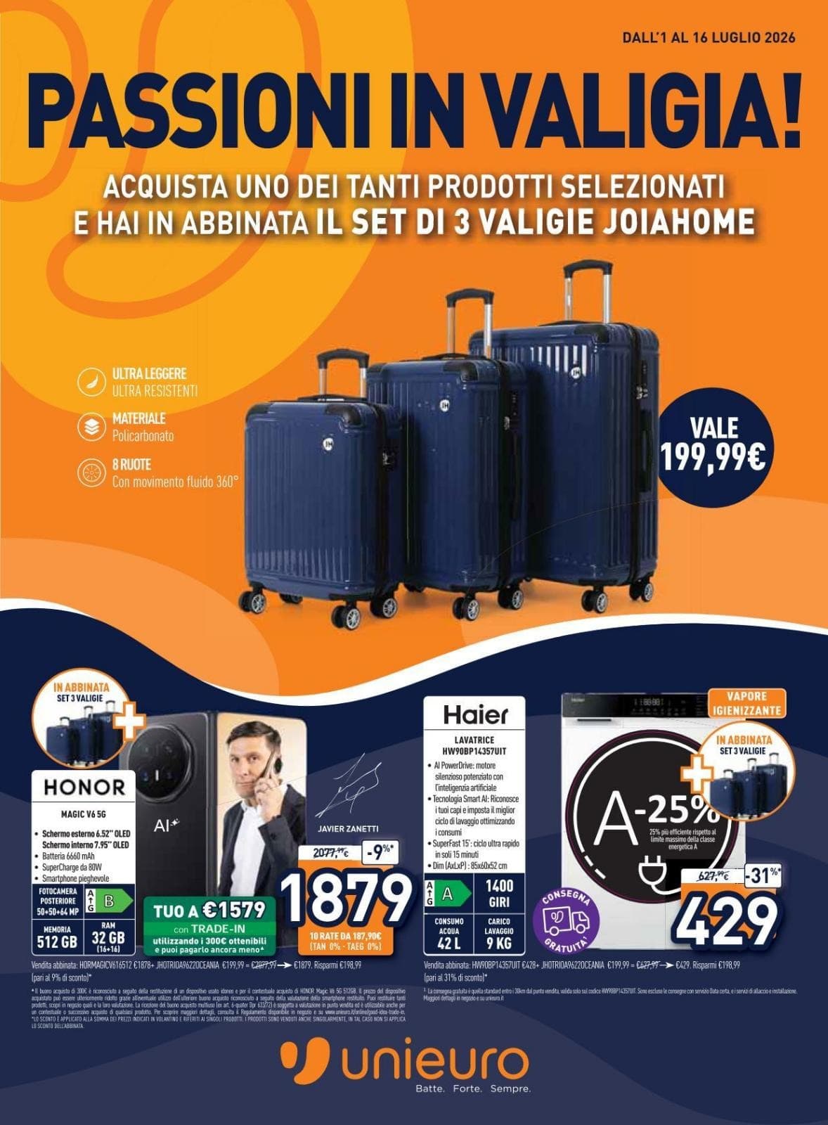 Pagina 1. del volantino Unieuro - Passione In Valigia