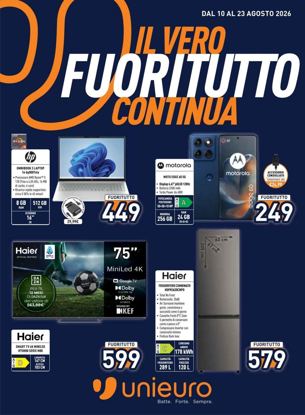 Pagina 1. del volantino Unieuro - Il Vero Fuoritutto dal 23/08/2026