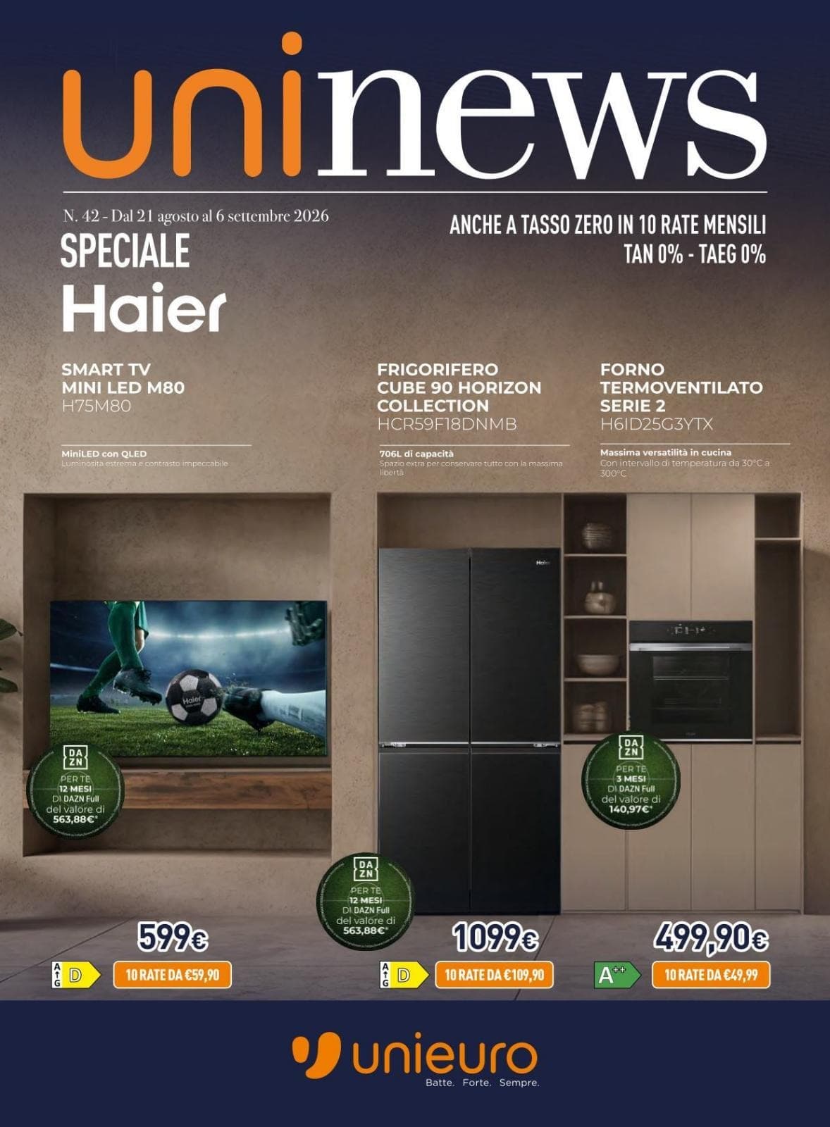 Volantino Unieuro del 21/08/2026 - Haier
