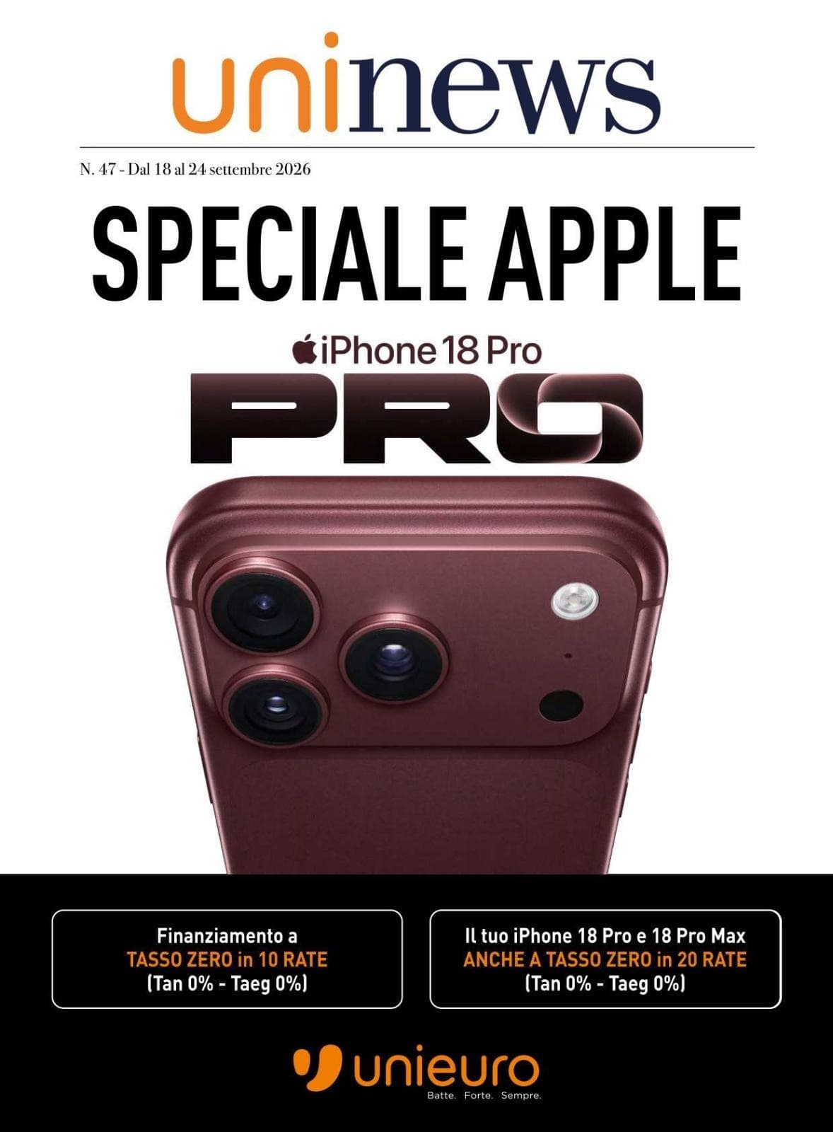 Copertina del volantino Unieuro Apple Pro