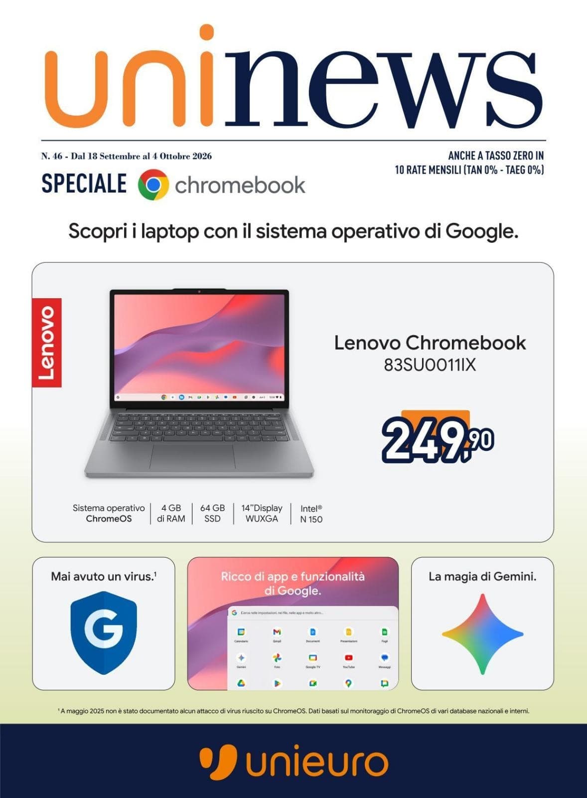Unieuro katalog Chromebook, 18/09/2026 – 04/10/2026