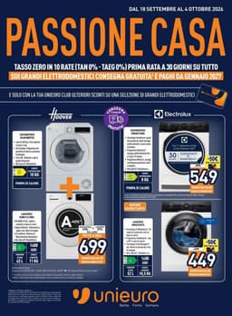 Pagina 1 del volantino Unieuro Passione Casa