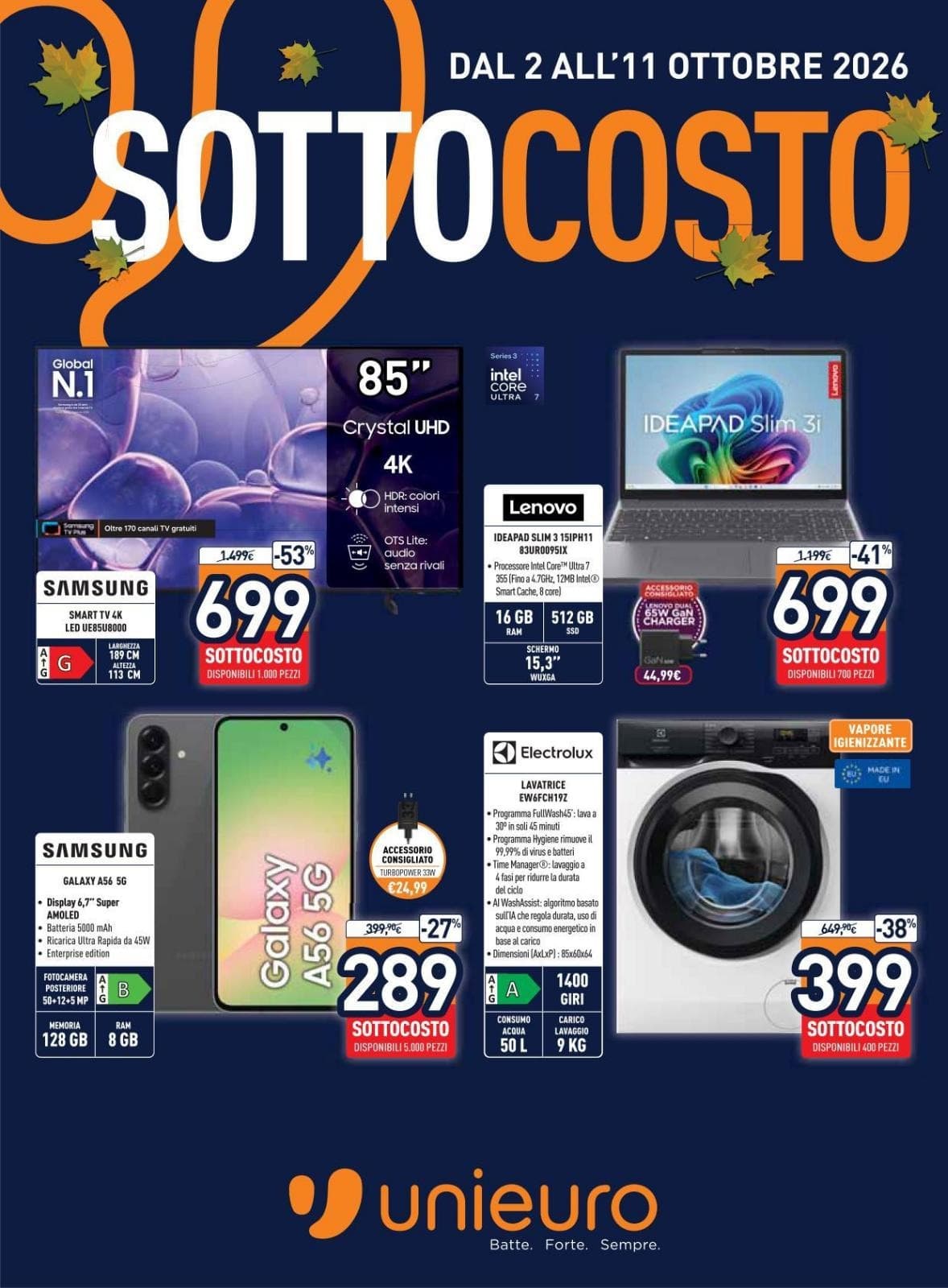 Copertina del volantino Unieuro Sottocosto