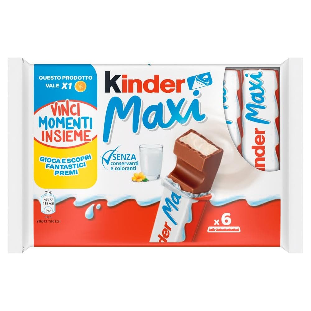 Kinder Maxi snack, 6 barrette g 126 – Panorama