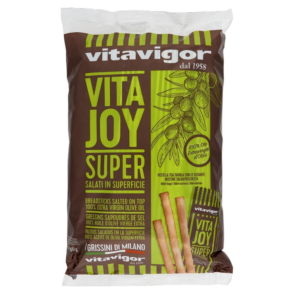 Grissini Vita Joi super olio extra vergine d'oliva Vitavigor 350 g in offerta da Bennet