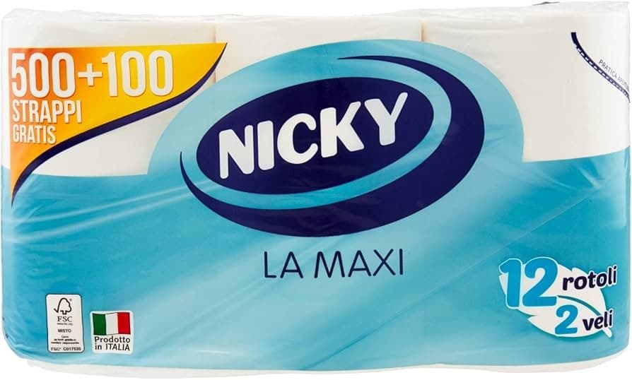 Carta igienica La Maxi Nicky, conf. da 12 rotoli – Bennet