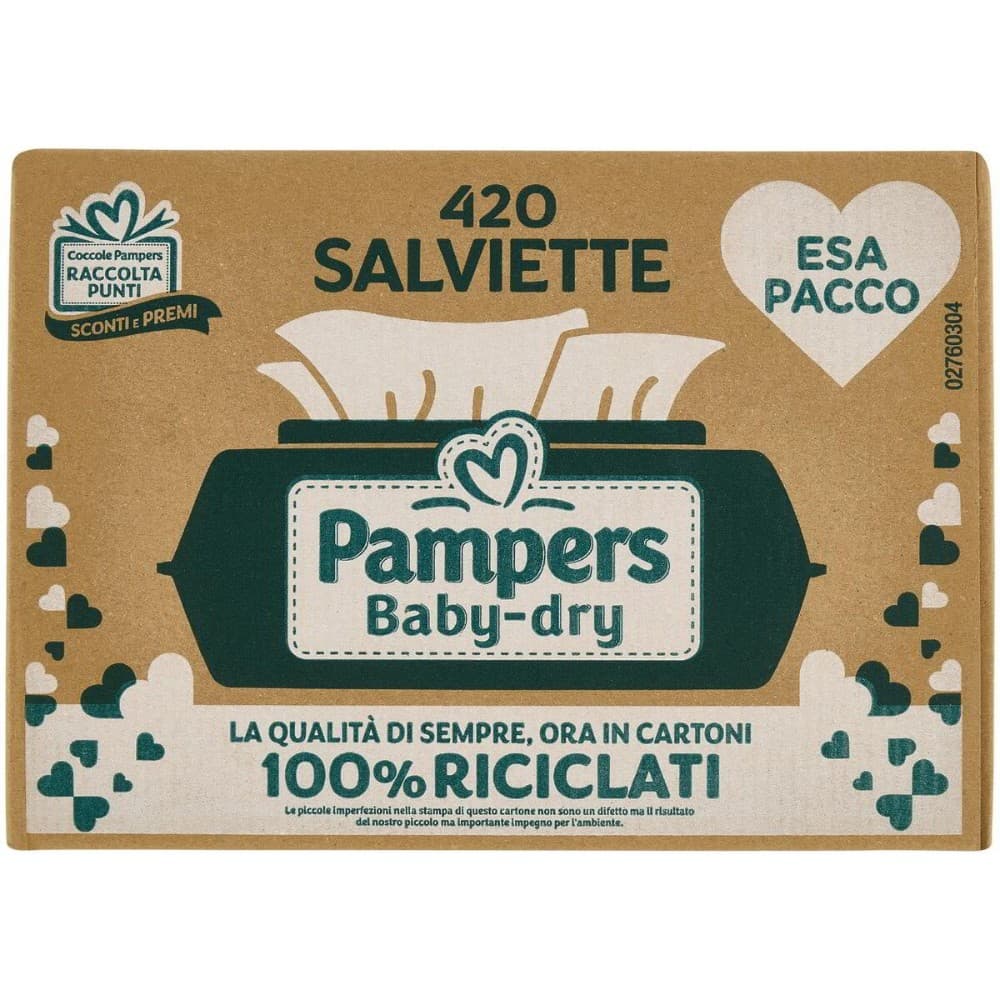 Pampers Baby-dry salviette 420 pezzi in offerta da Esselunga