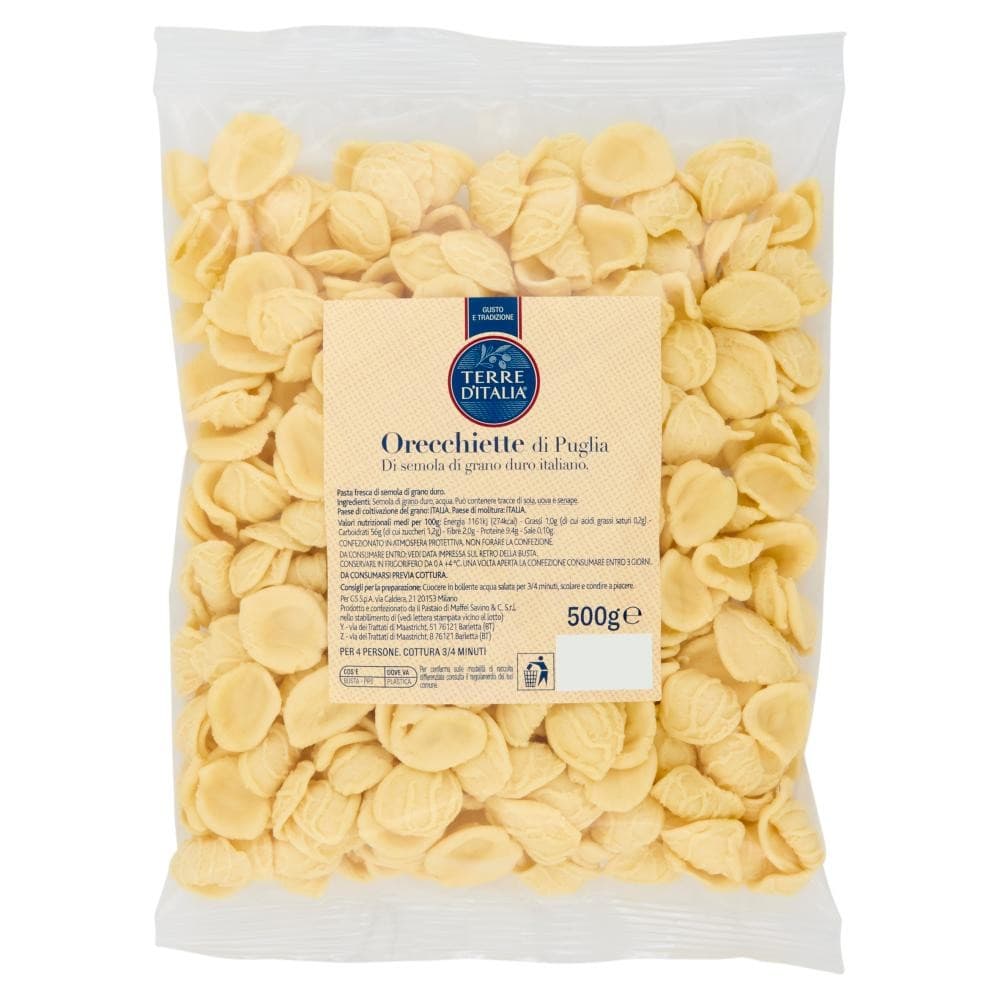 Orecchiette fresche, 500 g Terre d'Italia – Carrefour