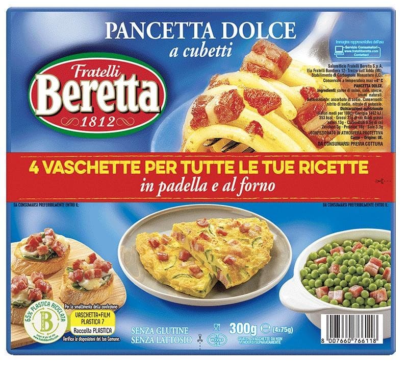 Pancetta dolce o affumicata a cubetti Fratelli Beretta 300 g in offerta da Bennet