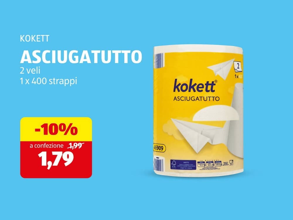Kokett asciugatutto, 1x 400 strappi – ALDI