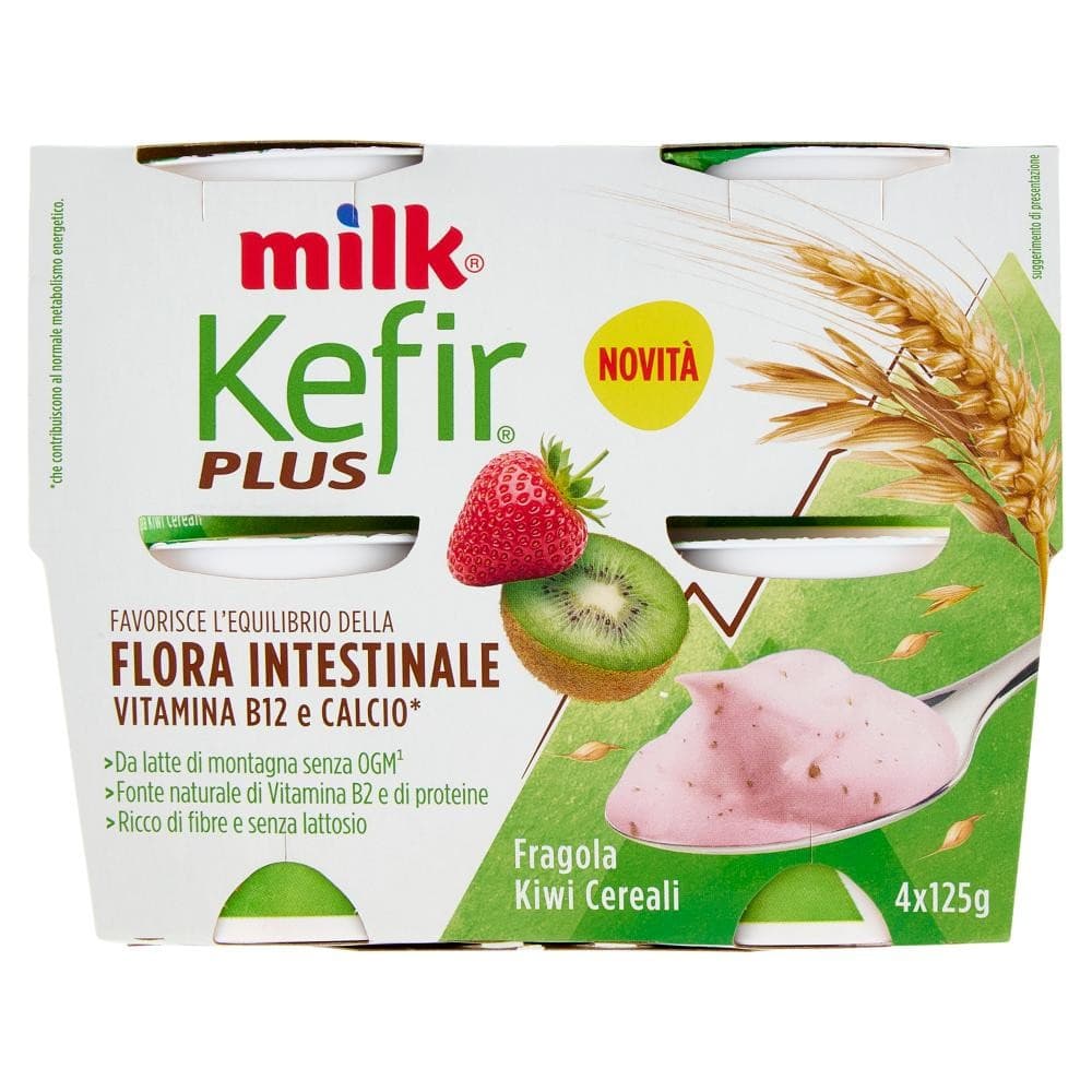 Kefir Plus flora intestinale gusti assortiti, 125 g x4 Milk – Iper La grande i
