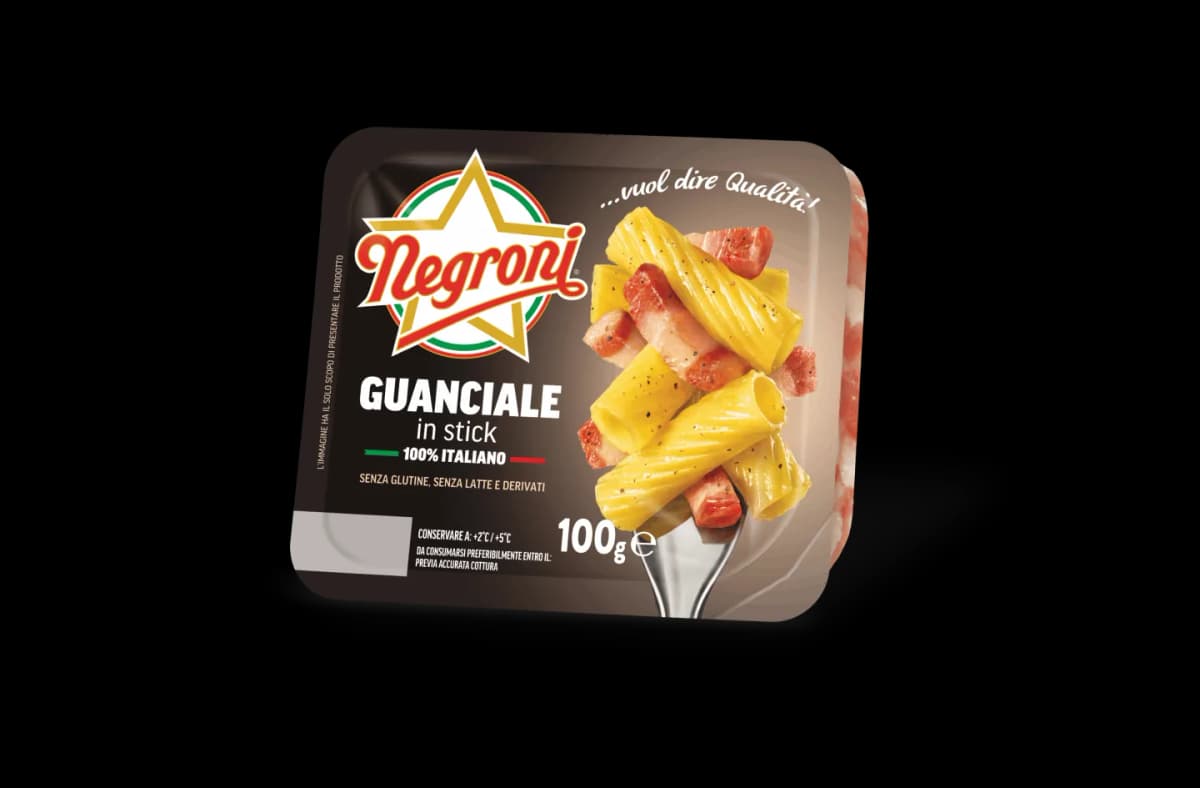 Guanciale in stick, pancetta dolce o affumicata a cubetti Negroni, 70 g x2 – Iper La grande i