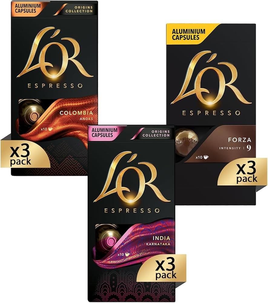 Caffè espresso in capsule compatibili sistema Nespresso L'Or Espresso, conf. da 30 – Bennet