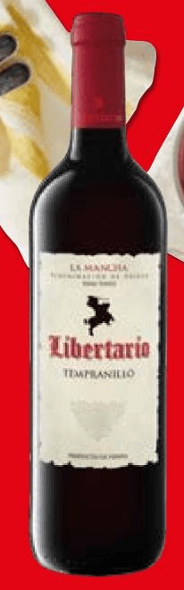 Tempranillo tinto La Mancha DO, 0,75 l bottiglia LIBERTARIO – Lidl
