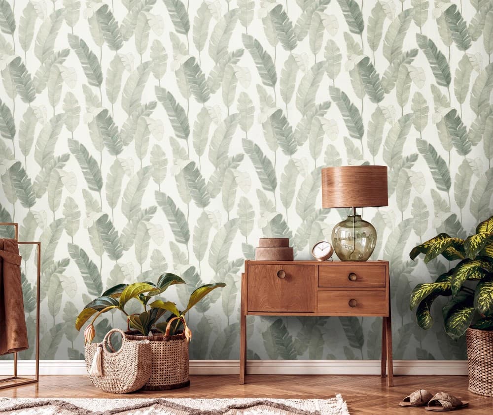 Carta da parati Foglia Glam verde, 53 cm x 10,05 m – Leroy Merlin